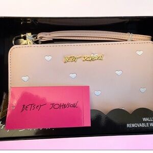Betsey Johnson Light Pink Wallet with Heart Details